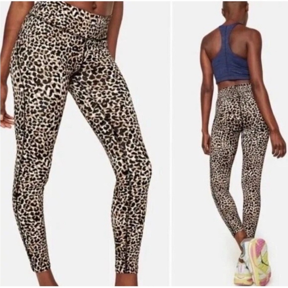 Outdoor Voices Leopard Print High Rise Leggings  Brown Tan Black Animal Print S